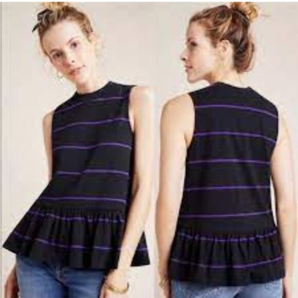 Anthropologie Heidi peplum baby doll swing tank XS